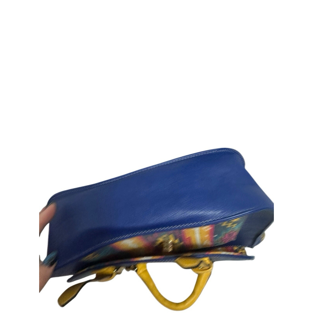 Cirque Du Soleil Blue Bag With Yellow Handle Aztec Print No Shoulder Strap - Picture 6 of 16